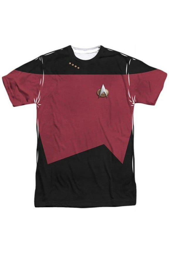 Star Trek Men's Tng Command Uniform Sublimation T-shirt White