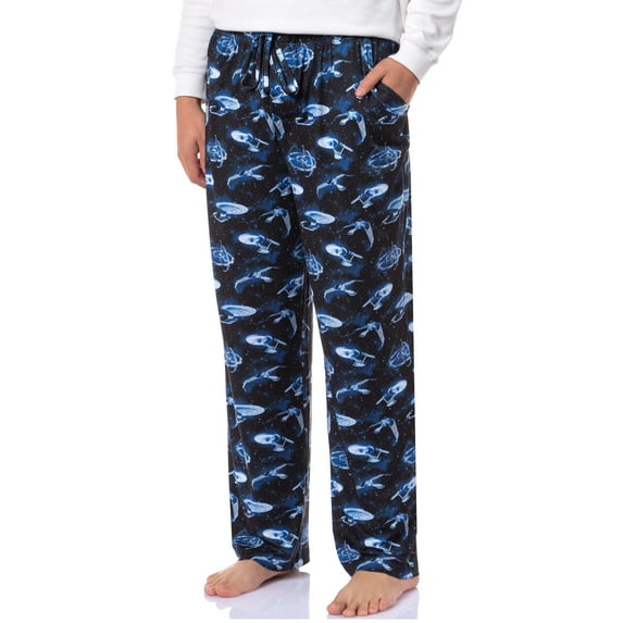 Star Trek Men's The Next Generation TNG USS Enterprise Defiant DS9 Klingon Ships Pajama Pants Loungewear Sleepwear