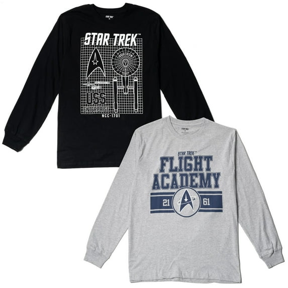 Star Trek Mens 2 Pack Long Sleeve T-Shirts Little Kid to Adult