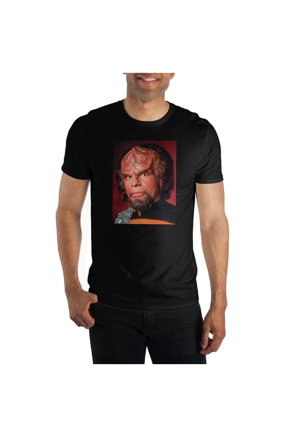 Star Trek Mens Black Worf Character Short Sleeve Graphic Tee-3XL
