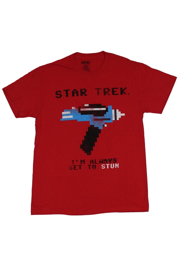 Mens T-Shirt - I'm Always Set to Stun 8-Bit Phaser Image (Small)
