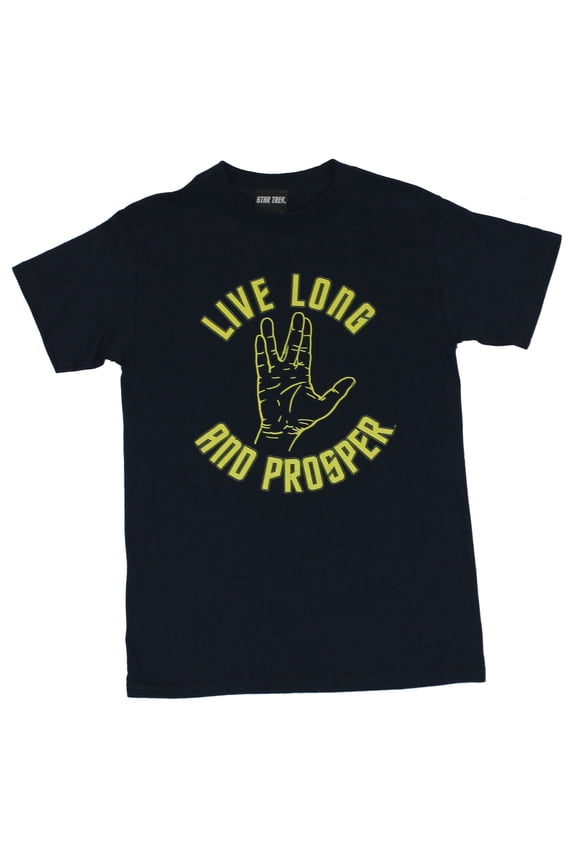 Mens T-Shirt - Live Long and Proper Hand Salute Image (Small)