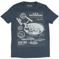 thumbnail image 1 of Star Trek Mens T-Shirt - NCC-1701 Starship Enterprise Blue Print Schematics (Small), 1 of 1