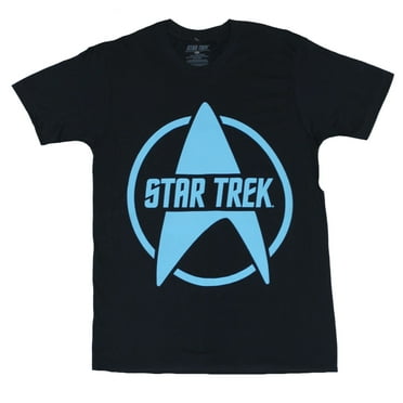 Star Trek Mens T-Shirt - Simple Star Fleet Logo and Star Trek Word Image (Small)