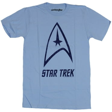 Star Trek Mens T-Shirt - Star Fleet Big Logo Over Star Trek Image (Small)