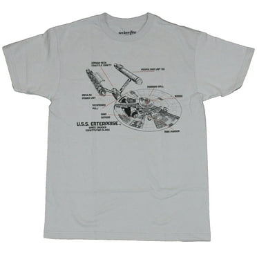 Star Trek Mens T-Shirt - U.S.S. Enterprise Cut Away Design Image (Small)