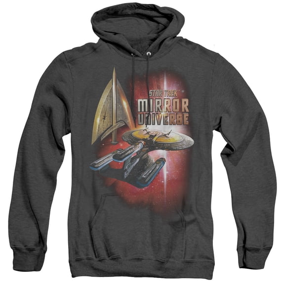 Star Trek Mirror Enterprise Adult Heather Hoodie Sweatshirt Black