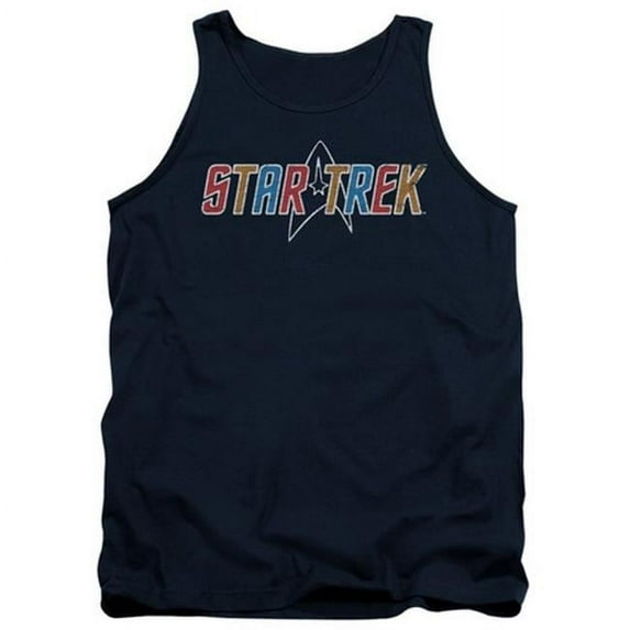 Star Trek-Multi Colored Logo - Adult Tank Top - Navy- Medium