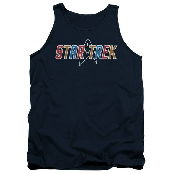 Star Trek Multi Colored Logo Adult Tank Top Navy
