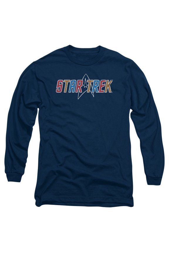 Star Trek - Multi Colored Logo - Long Sleeve Shirt - Large