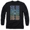 thumbnail image 1 of Star Trek Multi Logo Enterprise Long Sleeve Adult 18/1 T-Shirt Black, 1 of 1