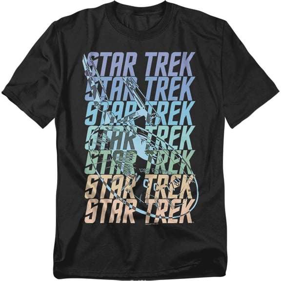 Star Trek Multi Logo Enterprise Officially Licensed Adult T-Shirt 3XL