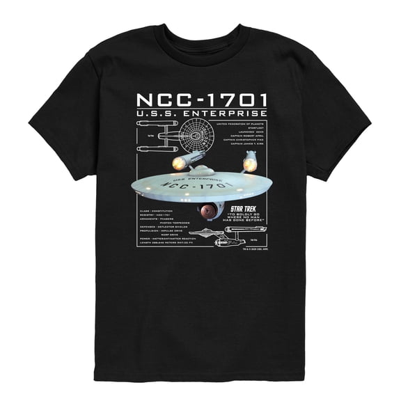 Star Trek - NCC 1701 USS Enterprise - Youth Boys Short Sleeve Graphic T-Shirt