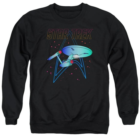 Star Trek Neon Trek Adult Crewneck Sweatshirt Black