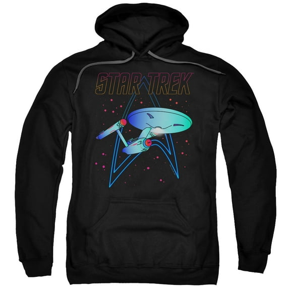 Star Trek Neon Trek Adult Pullover Hoodie Sweatshirt Black