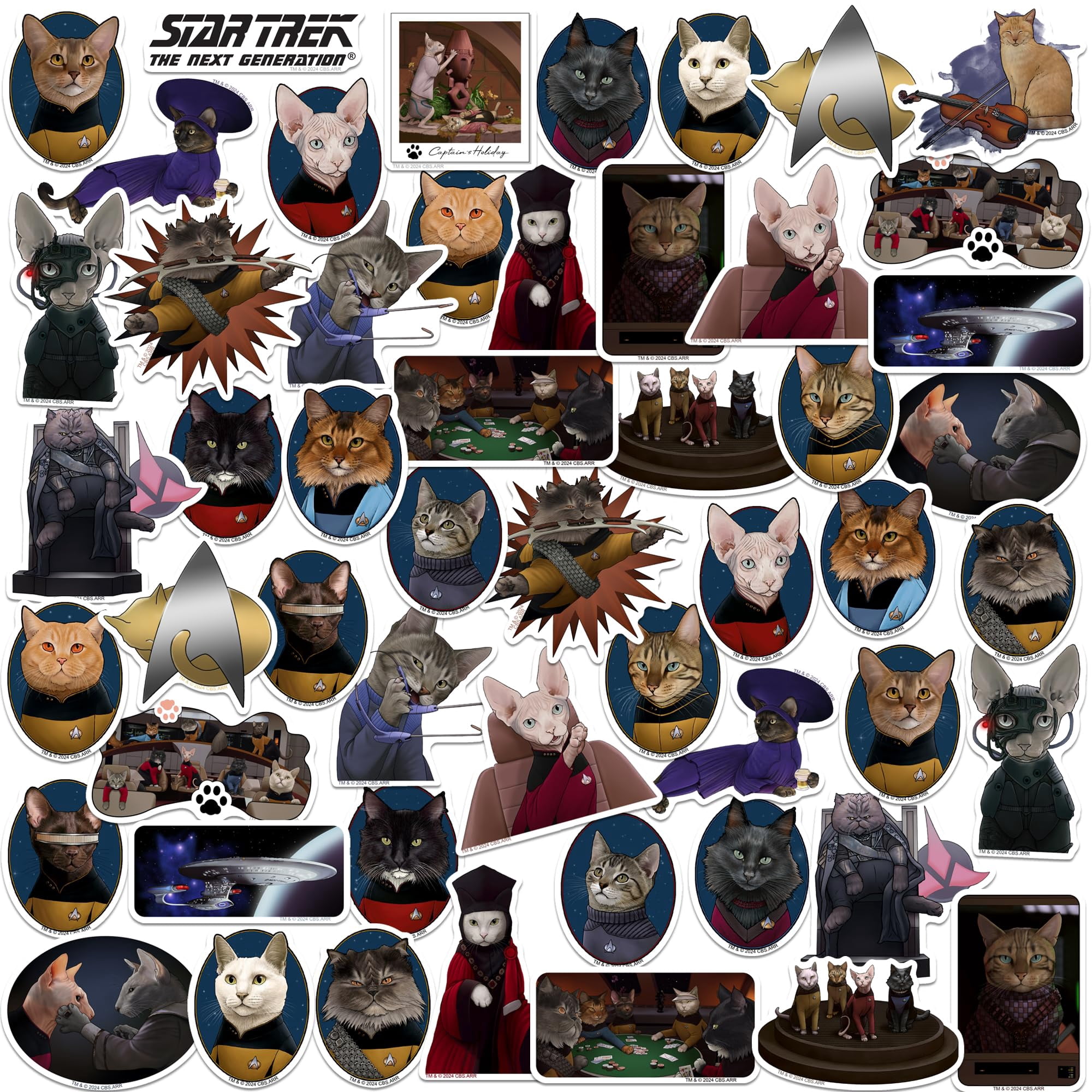 Star Trek: The Next Generation Cats 50ct Vinyl Large Deluxe Stickers ...
