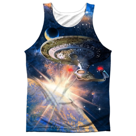 Star Trek Next Generation Enterprise (Front/Back Print) Mens Sublimation Polyester Tank Top Shirt