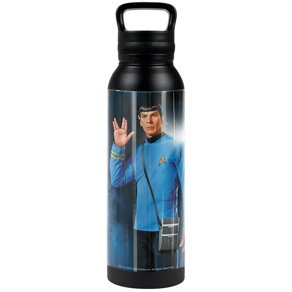 Star Trek Official Spock 24 oz Insulated Canteen Water Bottle, Leak Resistant, Vacuum Insulated Stainless Steel with Loop Cap