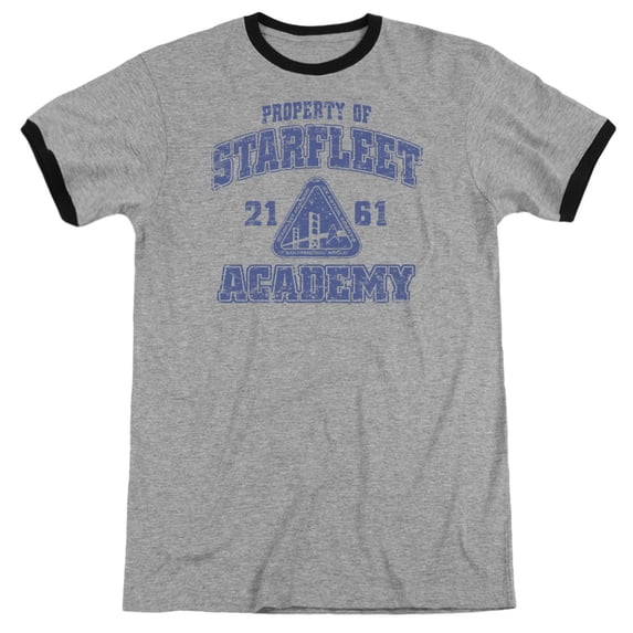 Star Trek Old School Adult Ringer Heather Black