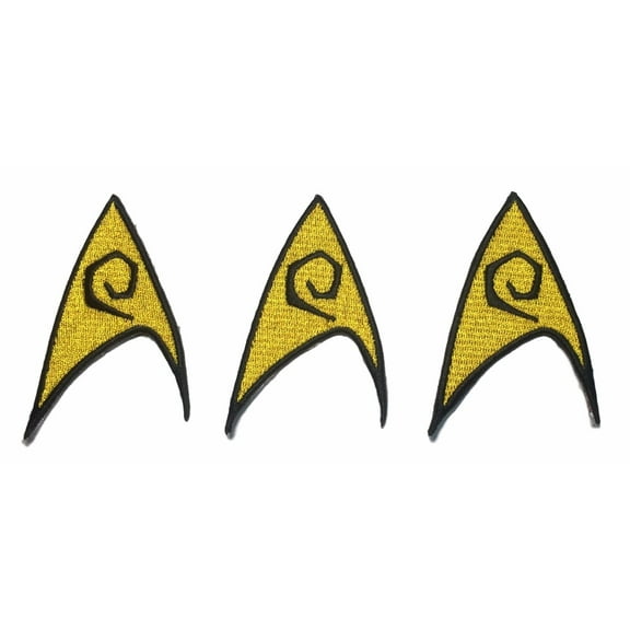 Star Trek Original Engineering 2 3/4" Tall Set of 3 Embroidered Iron On Patches
