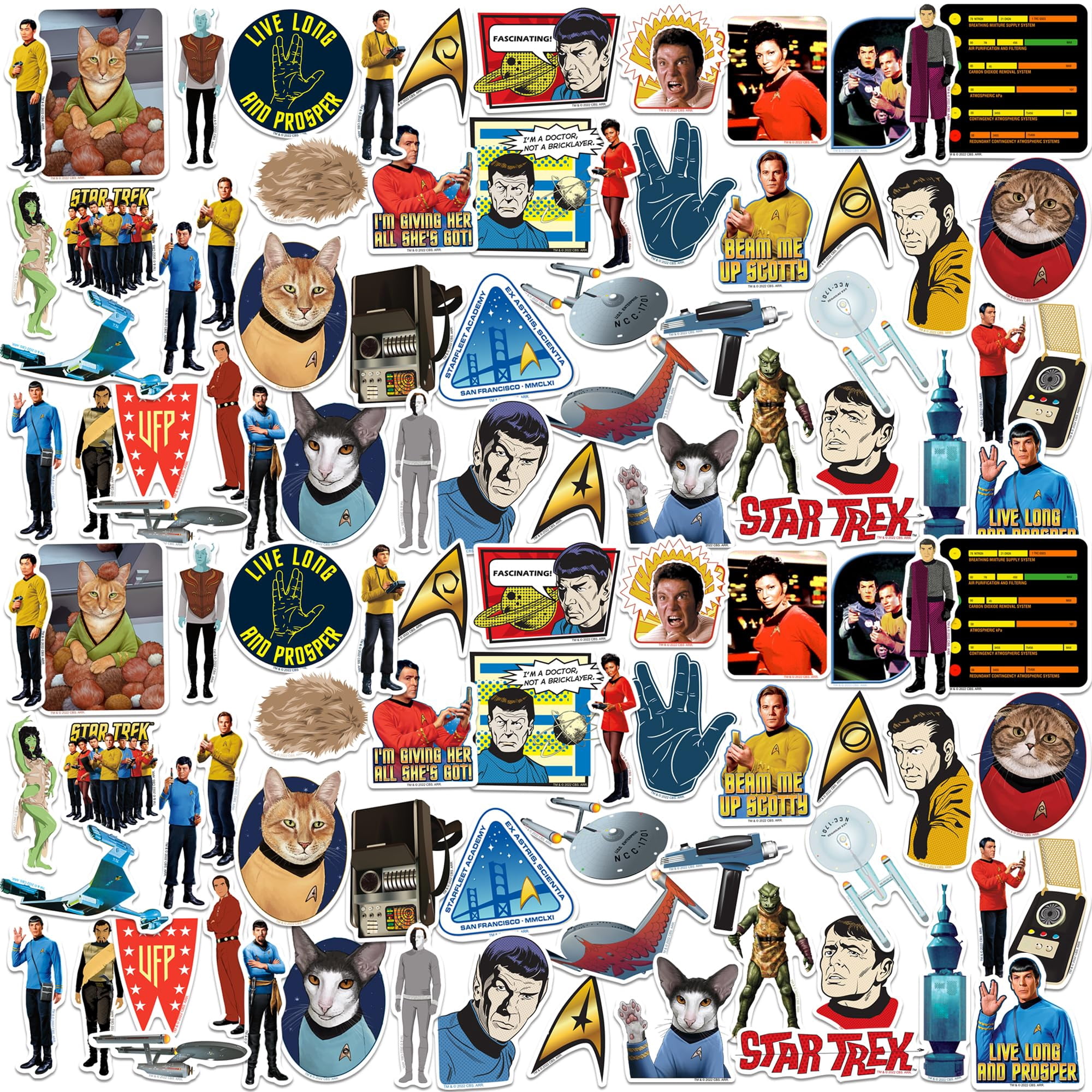 Star Trek The Original Series Sticker Pack Die Cut Vinyl Large