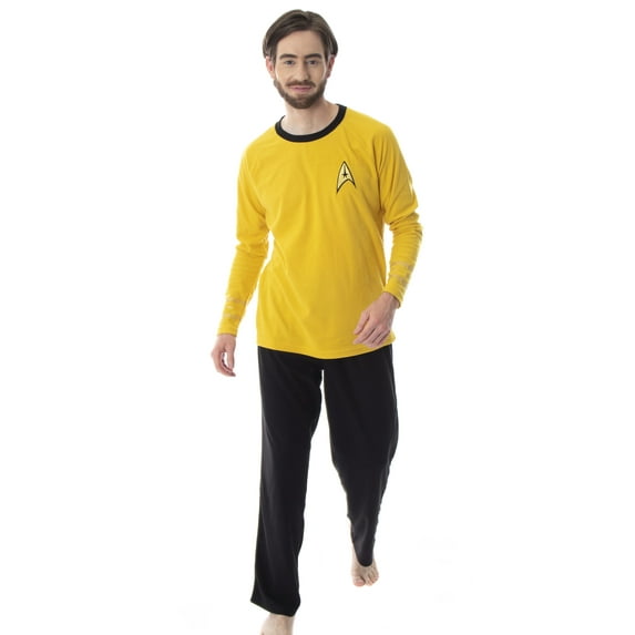 Star Trek Original Series Men's Uniform Costume Sleepwear 2PC Pajama Set - Kirk Spock