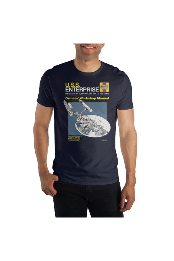 Star Trek Original Series USS Enterprise Slate Blue Tee - M