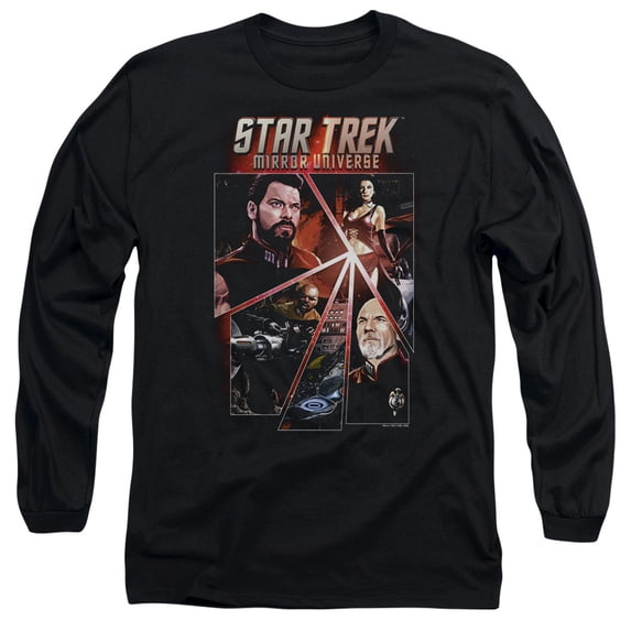 Star Trek Panels Long Sleeve Adult 18/1 T-Shirt Black