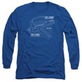 thumbnail image 1 of Star Trek Phaser Plans Long Sleeve Adult 18/1 T-Shirt Royal Blue, 1 of 1