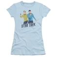thumbnail image 1 of Star Trek Phasers Ready Junior Women's Sheer T-Shirt Light Blue, 1 of 2