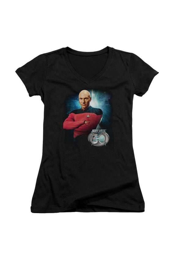 Star Trek - Picard 30 - Juniors Cap Sleeve V-Neck Shirt - Small