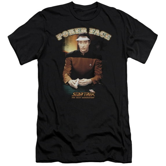 Star Trek Poker Face Adult 30/1 T-Shirt Black