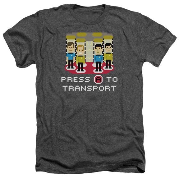 Star Trek - Press A To Transport - Heather Short Sleeve Shirt - Large