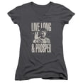thumbnail image 1 of Star Trek Prosper Junior Women's V-Neck T-Shirt Charcoal, 1 of 1