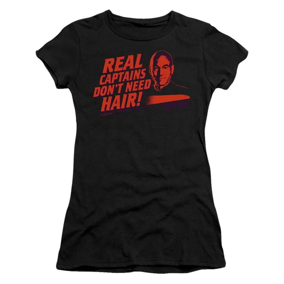 Star Trek Real Captain Junior Women's Sheer T-Shirt Black