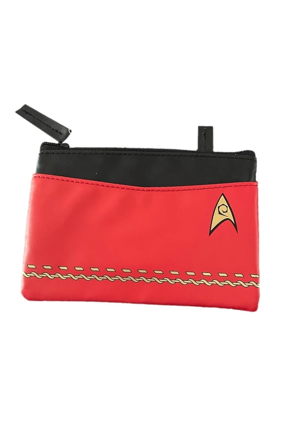 Red Zippered Pouch Money Card Holder Engineering Symbol
