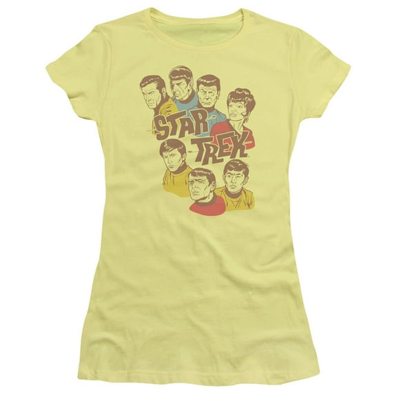Star Trek Retro Illustrated Crew Junior Women's Sheer T-Shirt Banana