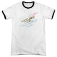 thumbnail image 1 of Star Trek Retro Tri Enterprise Adult Ringer White Black, 1 of 1