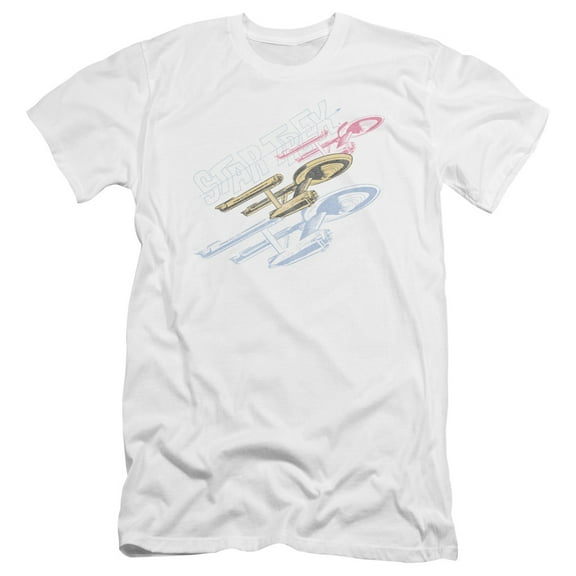 Star Trek - Retro Tri Enterprise - Premium Slim Fit Short Sleeve Shirt - Large