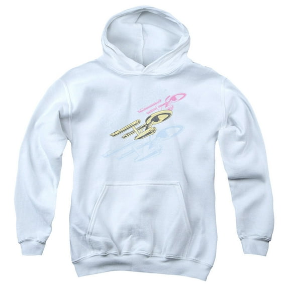 Star Trek - Retro Tri Enterprise - Youth Hooded Sweatshirt - X-Large