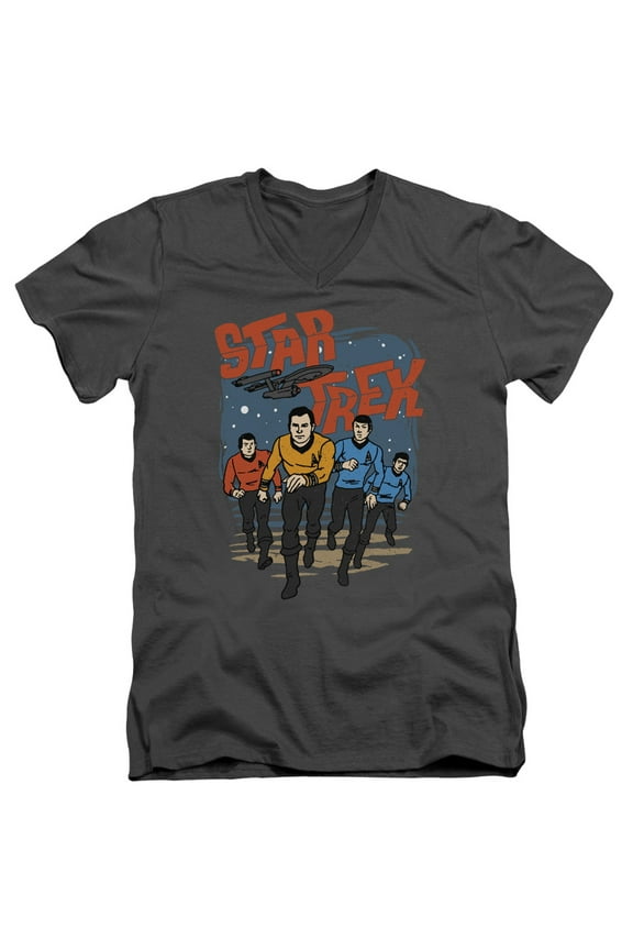 Star Trek - Run Forward - Slim Fit V Neck Shirt - Small