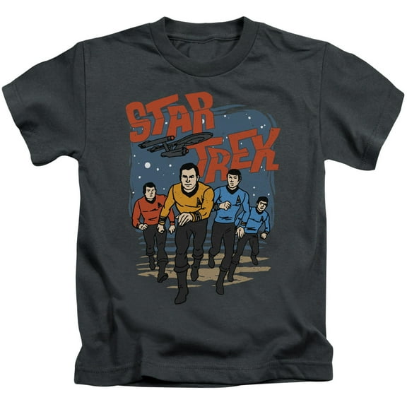 Star Trek Run Forward Youth 18/1 T-Shirt Charcoal