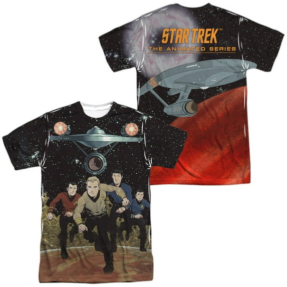 Star Trek Running Unisex Adult Sublimated Costume T Shirt (Front/Back), Large Multicolor