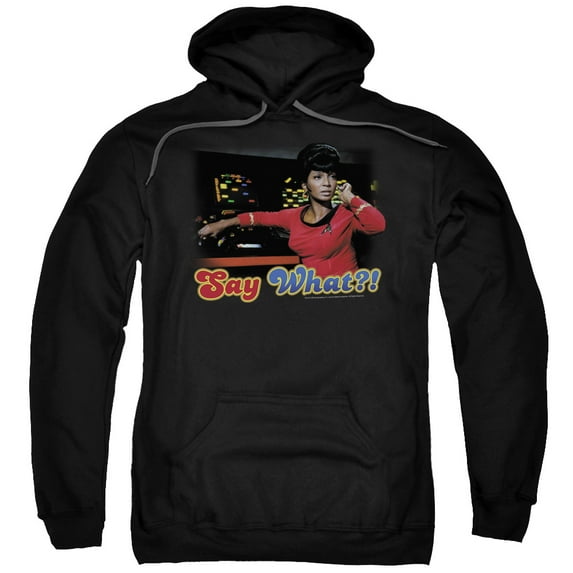 Star Trek Say What Adult Pullover Hoodie Sweatshirt Black