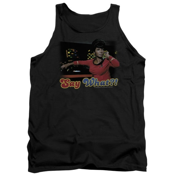 Star Trek Say What Adult Tank Top Black