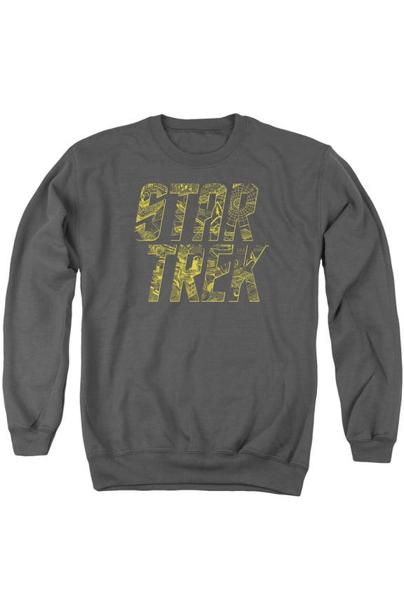 Star Trek Schematic Logo Adult Crewneck Sweatshirt Charcoal