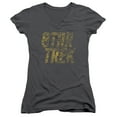 thumbnail image 1 of Star Trek Schematic Logo Junior Women's V-Neck T-Shirt Charcoal, 1 of 1