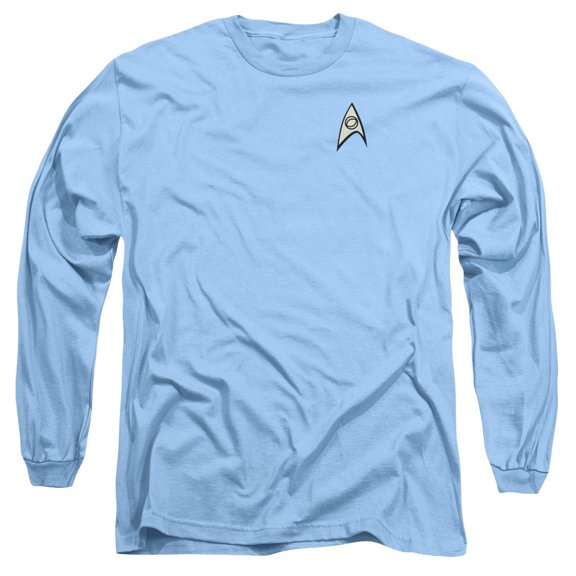 Star Trek Men's Science Uniform Long Sleeve Large Carolina Blue