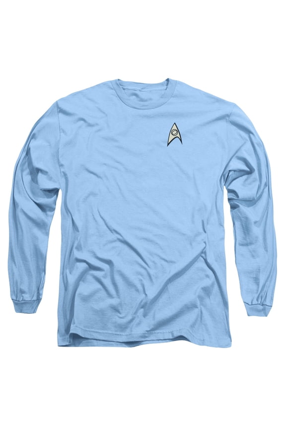 Star Trek Men's Science Uniform Long Sleeve Large Carolina Blue