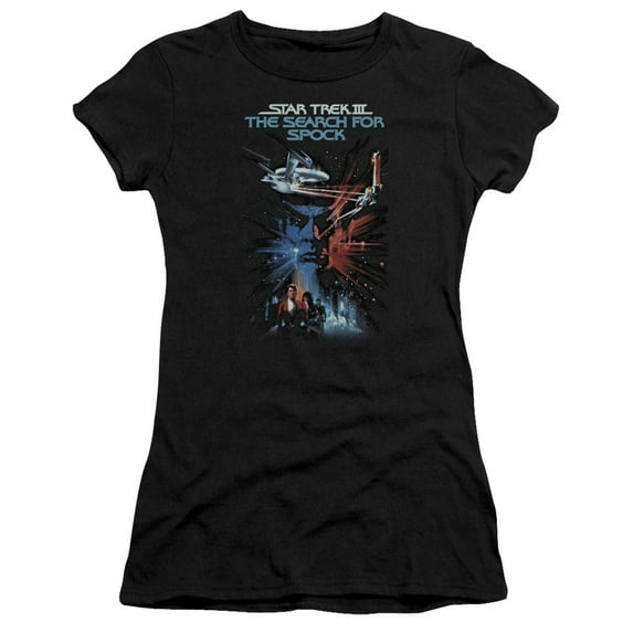 Star Trek Search For Spock(Movie) Junior Women's Sheer T-Shirt Black